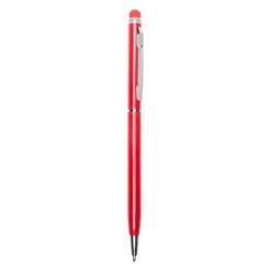 Penne personalizzate, touch pen, rosso, alluminio, Ø0,8 x 13,6 cm
