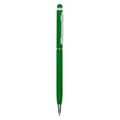 Penne personalizzate, touch pen, verde, alluminio, Ø0,8 x 13,6 cm