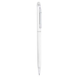 Penne personalizzate, touch pen, bianco, alluminio, Ø0,7 x 13,7 cm