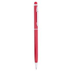 Penne personalizzate, touch pen, rosso, alluminio, Ø0,7 x 13,7 cm