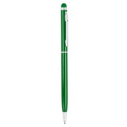 Penne personalizzate, touch pen, verde, alluminio, Ø0,8 x 13,6 cm