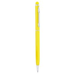 Penne personalizzate, touch pen, giallo, alluminio, Ø0,8 x 13,6 cm