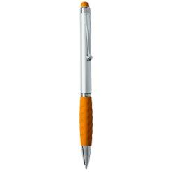 Penne personalizzate, touch pen, arancione, ABS, Ø1 x 13,5 cm