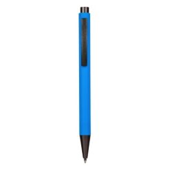 Penne personalizzate realizzate in plastica e metallo di alta qualità, blu, plastica, metallo, Ø1,0 x 13,8 cm