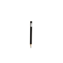 Mini matita personalizzata, con gomma, nero, legno, Ø0,5 x 9 cm