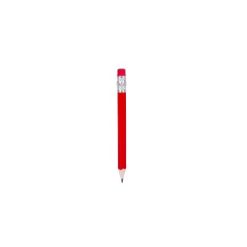 Mini matita personalizzata, con gomma, rosso, legno, Ø0,5 x 9 cm
