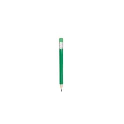 Mini matita personalizzata, con gomma, verde, legno, Ø0,5 x 9 cm