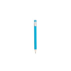 Mini matita personalizzata, con gomma, blu, legno, Ø0,5 x 9 cm