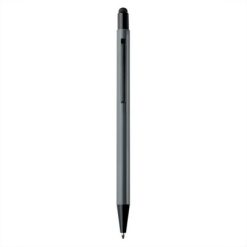 Penne personalizzate, touch pen, grigio, alluminio, Ø0,8 x 13,9 cm