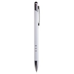 Penne personalizzate, touch pen, bianco, alluminio, Ø1 x 14,8 cm