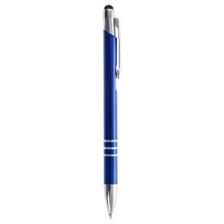 Penne personalizzate, touch pen, blu scuro, alluminio, Ø1 x 14,8 cm