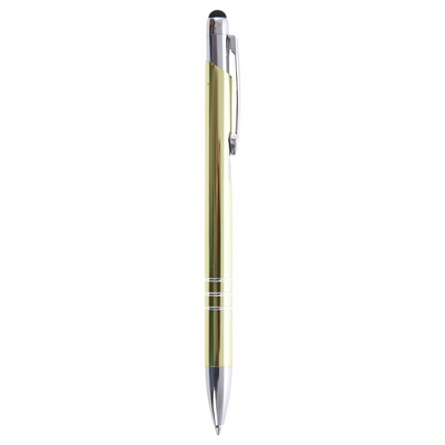 Penne personalizzate, touch pen, giallo, alluminio, Ø1 x 14,8 cm