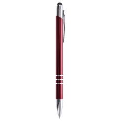 Penne personalizzate, touch pen, borgona, alluminio, Ø1 x 14,8 cm