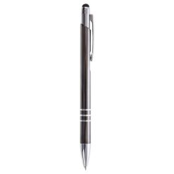 Penne personalizzate, touch pen, grigio, alluminio, Ø1 x 14,8 cm