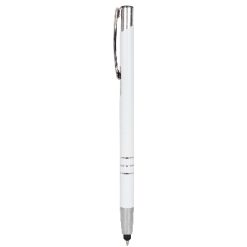 Penne personalizzate, touch pen, versione più sottile V1601, bianco, alluminio, Ø0,8 x 13,8  cm