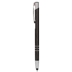 Penne personalizzate, touch pen, versione più sottile V1601, nero, alluminio, Ø0,8 x 13,8  cm