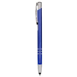 Penne personalizzate, touch pen, versione più sottile V1601, blu scuro, alluminio, Ø0,8 x 13,8  cm