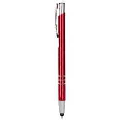 Penne personalizzate, touch pen, versione più sottile V1601, rosso, alluminio, Ø0,8 x 13,8  cm