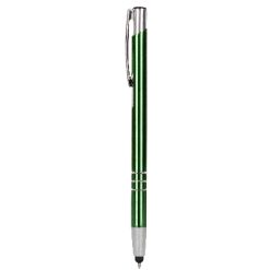 Penne personalizzate, touch pen, versione più sottile V1601, verde, alluminio, Ø0,8 x 13,8  cm