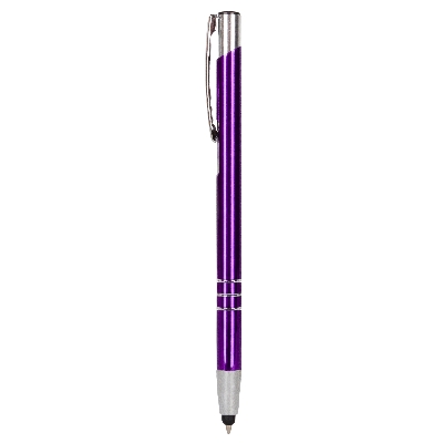 Penne personalizzate, touch pen, versione più sottile V1601, viola, alluminio, Ø0,8 x 13,8  cm