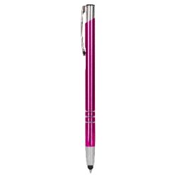 Penne personalizzate, touch pen, versione più sottile V1601, rosa, alluminio, Ø0,8 x 13,8  cm