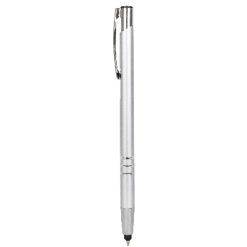 Penne personalizzate, touch pen, versione più sottile V1601, argento, alluminio, Ø0,8 x 13,8  cm