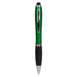 Penne personalizzate, touch pen, verde, plastica, Ø1,2 x 13,8 cm