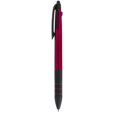 Penne personalizzate, touch pen, ricarica multicolore, rosso, ABS, Ø1,1 x  14,8 cm - Cintapunto® Italia