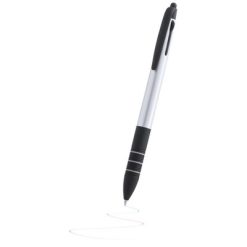 Penne personalizzate, touch pen, ricarica multicolore, argento, ABS, Ø1,1 x 14,8 cm