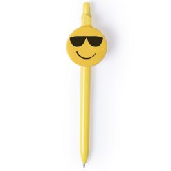 Penne personalizzate "faccia sorridente", giallo, ABS, Ø0,9 x 14 cm