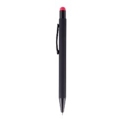 Penne personalizzate, touch pen, rosso, alluminio, plastica, Ø 1 x 14,2 cm