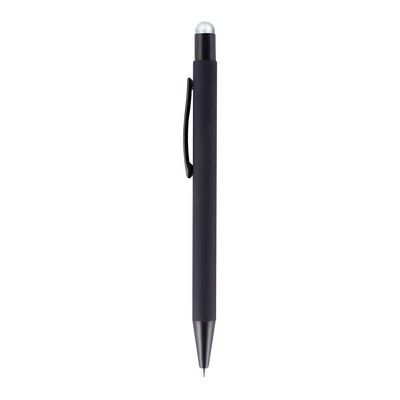 Penne personalizzate, touch pen, argento, alluminio, plastica, Ø 1 x 14,2 cm