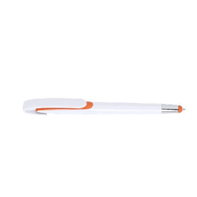 Penne personalizzate, touch pen, arancione, ABS, Ø1,1 x 14,7 cm