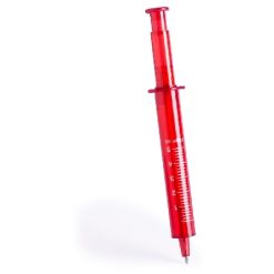 Penne personalizzate "siringa", rosso, ABS, Ø1,3 x 13,2 cm
