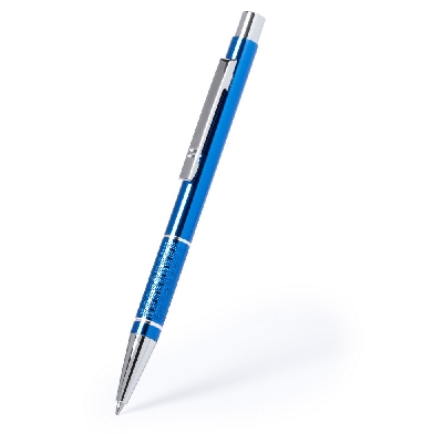 Penne personalizzate, blu scuro, alluminio, Ø1 x 14,2 cm