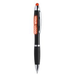 Penne personalizzate, touch pen, arancione, ABS, Ø1,3 x 14,2 cm