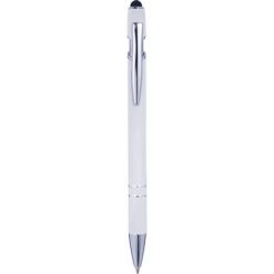 Penne personalizzate, touch pen, bianco, alluminio, Ø1,4 x 14,3 cm