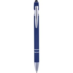 Penne personalizzate, touch pen, blu scuro, ABS, alluminio, Ø 1,4 x 14,4 cm