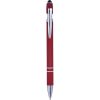 Penne personalizzate, touch pen, rosso, ABS, alluminio, Ø 1,4 x 14,4 cm