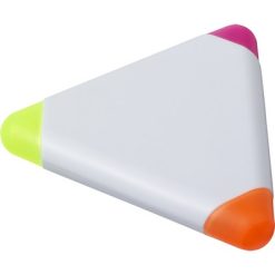 Evidenziatore "triangolo" personalizzato, bianco, ABS, PP, 7,6 x 7,6 x 1 cm