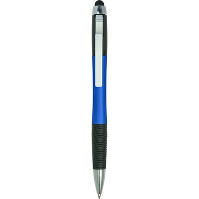 Penne personalizzate multifunzionali, touch pen, un apribottiglie, cacciavite, blu, ABS, Ø 2 x 15,8 cm