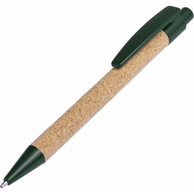 Penne personalizzate sughero, verde, ABS, tappo, Ø 1,6 x 14,3 cm