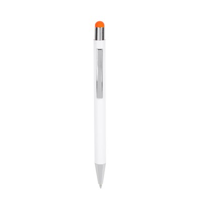 Penne personalizzate, touch pen, arancione, alluminio, Ø 1 x 14,2 cm