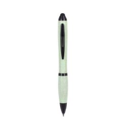 Penne personalizzate ecologiche, touch pen, verde chiaro, fibra di bamù, 13,2 x 1,3 cm