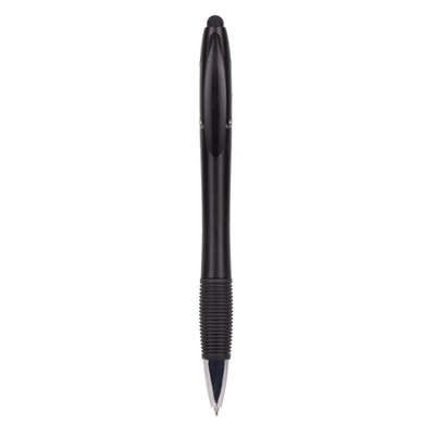 Penne personalizzate, touch pen, nero, plastica, gomma, 14,5 x 1,2 x 1,7 cm