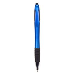 Penne personalizzate, touch pen, blu scuro, plastica, gomma, 14,5 x 1,2 x 1,7 cm