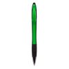 Penne personalizzate, touch pen, verde, plastica, gomma, 14,5 x 1,2 x 1,7 cm