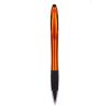 Penne personalizzate, touch pen, arancione, plastica, gomma, 14,5 x 1,2 x 1,7 cm