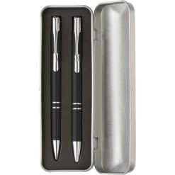 Set scrittura personalizzato, penna e portamine, nero, alluminio, EVA, 16,3 x 5,5 x 2,2 cm