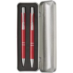 Set scrittura personalizzato, penna e portamine, rosso, alluminio, EVA, 16,3 x 5,5 x 2,2 cm